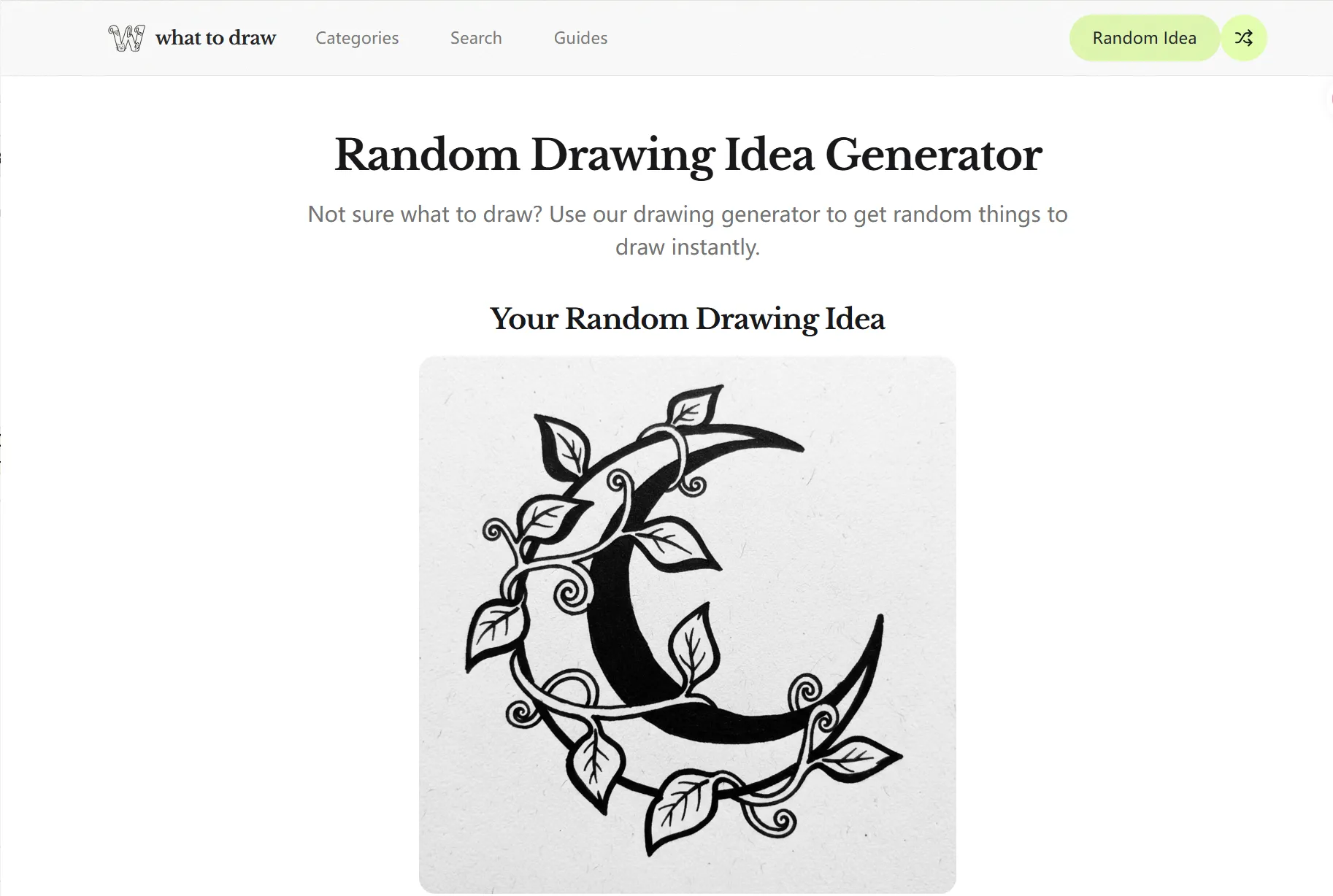 Random Drawing Idea Generator