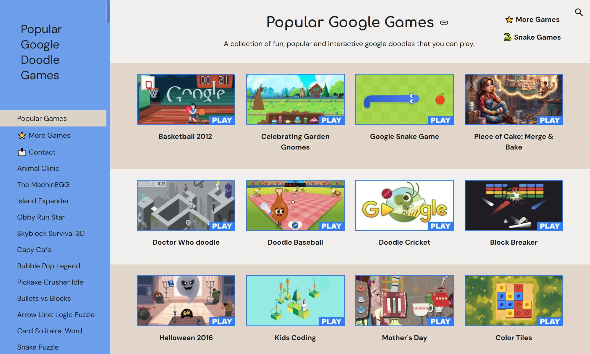 google doodle games